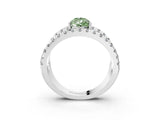 White gold Fancy Green Pear  Solitaire Split Shank Pave Diamond Ring_53
