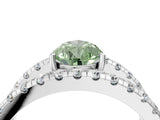 White gold Fancy Green Pear  Solitaire Split Shank Pave Diamond Ring_54