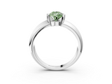 White gold Fancy Green Pear  Solitaire Tension Set Diamond Ring with Wide Band_40
