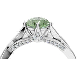White gold Fancy Green Pear  Solitaire Twist Band Six-Prong Setting 4