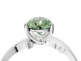 White gold Fancy Green Pear  Solitaire Twist Band with Pavé Accents and Four-Prong Setting_24