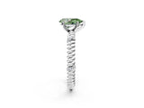 White gold Fancy Green Pear  Solitaire Twisted Band Prong Set Engagement Ring_63