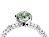 White gold Fancy Green Pear  Solitaire Twisted Band Prong Set Engagement Ring_65
