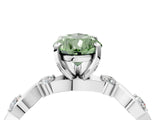 White gold Fancy Green Pear  Solitaire Twisted Band with Prong Setting 5