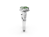 White gold Fancy Green Pear  Solitaire Twisted Band with Prong Setting_5