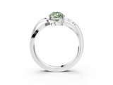White gold Fancy Green Pear  Solitaire Twisted Band with Prong Setting_6