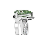 White gold Fancy Green Pear  Solitaire Twisted Band with Prong Setting_8