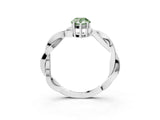 White gold Fancy Green Pear  Solitaire Twisted Pave Diamond Ring with Four-Prong Setting_15