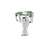 White gold Fancy Green Pear  Solitaire Twisted Pave Diamond Ring with Four-Prong Setting_17