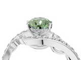 White gold Fancy Green Pear  Solitaire with Pavé Twist Band and Four-Prong Setting_57