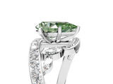 White gold Fancy Green Pear  Solitaire with Pavé Twist Band and Four-Prong Setting_58