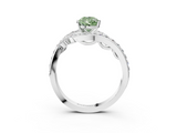 White gold Fancy Green Pear  Solitaire with Pavé Twist Band and Four-Prong Setting_60