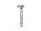 White gold Fancy Green Pear  Solitaire with Pave Band and Four-Prong Setting_5