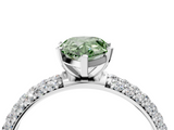 White gold Fancy Green Pear  Solitaire with Pave Band and Four-Prong Setting_7