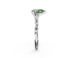White gold Fancy Green Pear  Solitaire with Side Baguettes and Channel Set Band_60