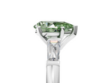 White gold Fancy Green Pear  Solitaire with Tapered Baguette Side Stones on a Classic Band with Four-Prong Setting_57