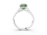 White gold Fancy Green Princess  Brilliant Channel-Set Solitaire Ring with Four-Prong Setting_20