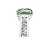 White gold Fancy Green Princess  Brilliant Channel-Set Solitaire Ring with Four-Prong Setting_22