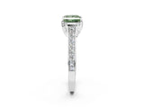 White gold Fancy Green Princess  Brilliant Cut Diamond Engagement Ring with Pavé Band and Four-Prong Setting_30