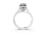 White gold Fancy Green Princess  Brilliant Cut Diamond Engagement Ring with Pavé Band and Four-Prong Setting_37