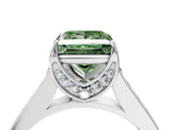 White gold Fancy Green Princess  Brilliant Cut Diamond Engagement Ring with Pavé Band and Four-Prong Setting_38
