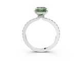 White gold Fancy Green Princess  Brilliant Pavé Band Solitaire with Four-Prong Setting_20