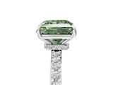 White gold Fancy Green Princess  Brilliant Pavé Band Solitaire with Four-Prong Setting_22