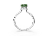 White gold Fancy Green Princess  Brilliant Solitaire Engagement Ring with Six-Prong Setting and Classic Band_3