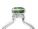 White gold Fancy Green Princess  Brilliant Solitaire Engagement Ring with Six-Prong Setting and Classic Band_4