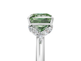 White gold Fancy Green Princess  Brilliant Solitaire Engagement Ring with Six-Prong Setting and Classic Band_5
