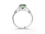 White gold Fancy Green Princess  Brilliant Solitaire with Pave Band and Four-Prong Setting_3