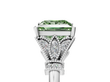 White gold Fancy Green Princess  Brilliant Solitaire with Pave Band and Four-Prong Setting_5