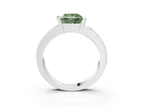 White gold Fancy Green Princess Cut Brilliant Channel-Set Diamond Ring with Bezel Prong Setting_15