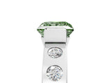 White gold Fancy Green Princess Cut Brilliant Channel-Set Diamond Ring with Bezel Prong Setting_17