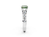 White gold Fancy Green Princess Cut Brilliant Diamond Pavé Band with Six-Prong Setting_14