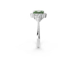 White gold Fancy Green Princess Cut Brilliant Diamond with Cluster Setting on a Beaded Band and Four-Prong Setting_20