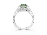 White gold Fancy Green Princess  Cut Cathedral Pave Diamond Engagement Ring with Six-Prong Setting_35