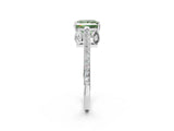 White gold Fancy Green Princess  Cut Cathedral Pave Diamond Engagement Ring with Six-Prong Setting_35