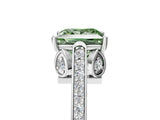 White gold Fancy Green Princess  Cut Cathedral Pave Diamond Engagement Ring with Six-Prong Setting_37