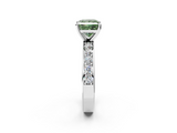 White gold Fancy Green Princess  Cut Channel Set Diamond Engagement Ring with Four-Prong Setting_2