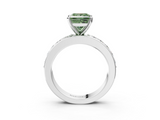 White gold Fancy Green Princess  Cut Channel Set Diamond Engagement Ring with Four-Prong Setting_3