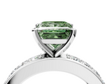 White gold Fancy Green Princess  Cut Channel Set Diamond Engagement Ring with Four-Prong Setting_4