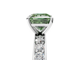 White gold Fancy Green Princess  Cut Channel Set Diamond Engagement Ring with Four-Prong Setting_5
