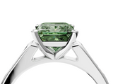 White gold Fancy Green Princess  Cut Channel Set Solitaire Engagement Ring with Four-Prong Setting_4