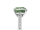 White gold Fancy Green Princess  Cut Channel Set Solitaire Engagement Ring with Four-Prong Setting_5