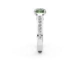 White gold Fancy Green Princess  Cut Channel Set Solitaire Engagement Ring with Prong Setting_2
