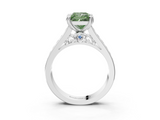 White gold Fancy Green Princess  Cut Channel Set Solitaire Engagement Ring with Prong Setting_3