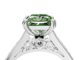 White gold Fancy Green Princess  Cut Channel Set Solitaire Engagement Ring with Prong Setting_4