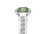 White gold Fancy Green Princess  Cut Channel Set Solitaire Engagement Ring with Prong Setting_5