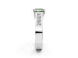 White gold Fancy Green Princess Cut Cut Channel Set Solitaire Ring with Four-Prong Setting_14